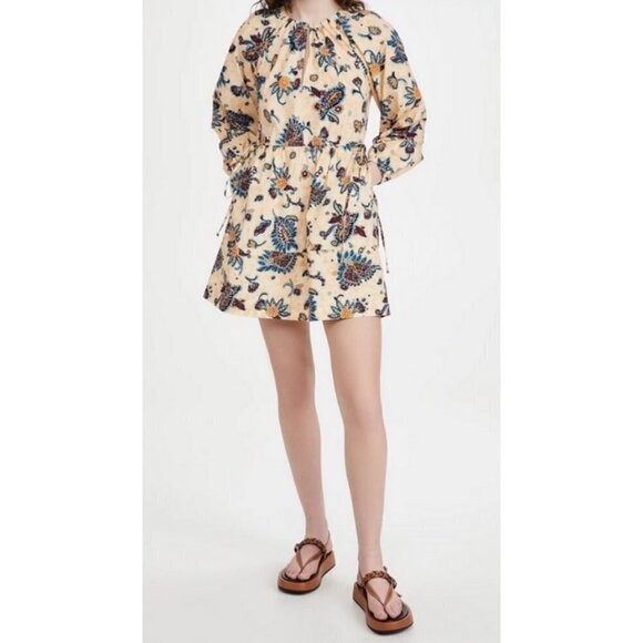 💕A.L.C.💕 Myra Paisley Long Sleeve Shift Dress ~ Apricot Abstract Floral 2 - Picture 6 of 16